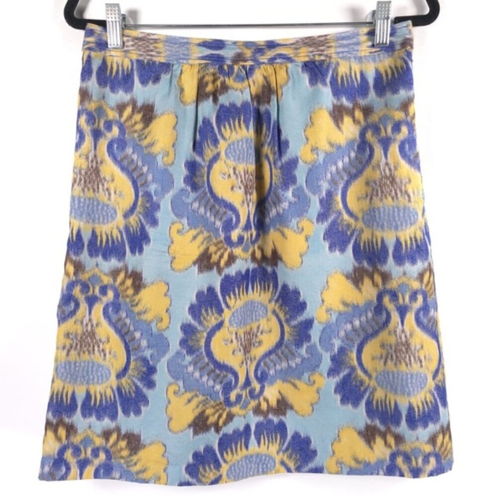 TORY BURCH‎ SILK Blend Pleated Skirt A-Line Abstract Print Size 8